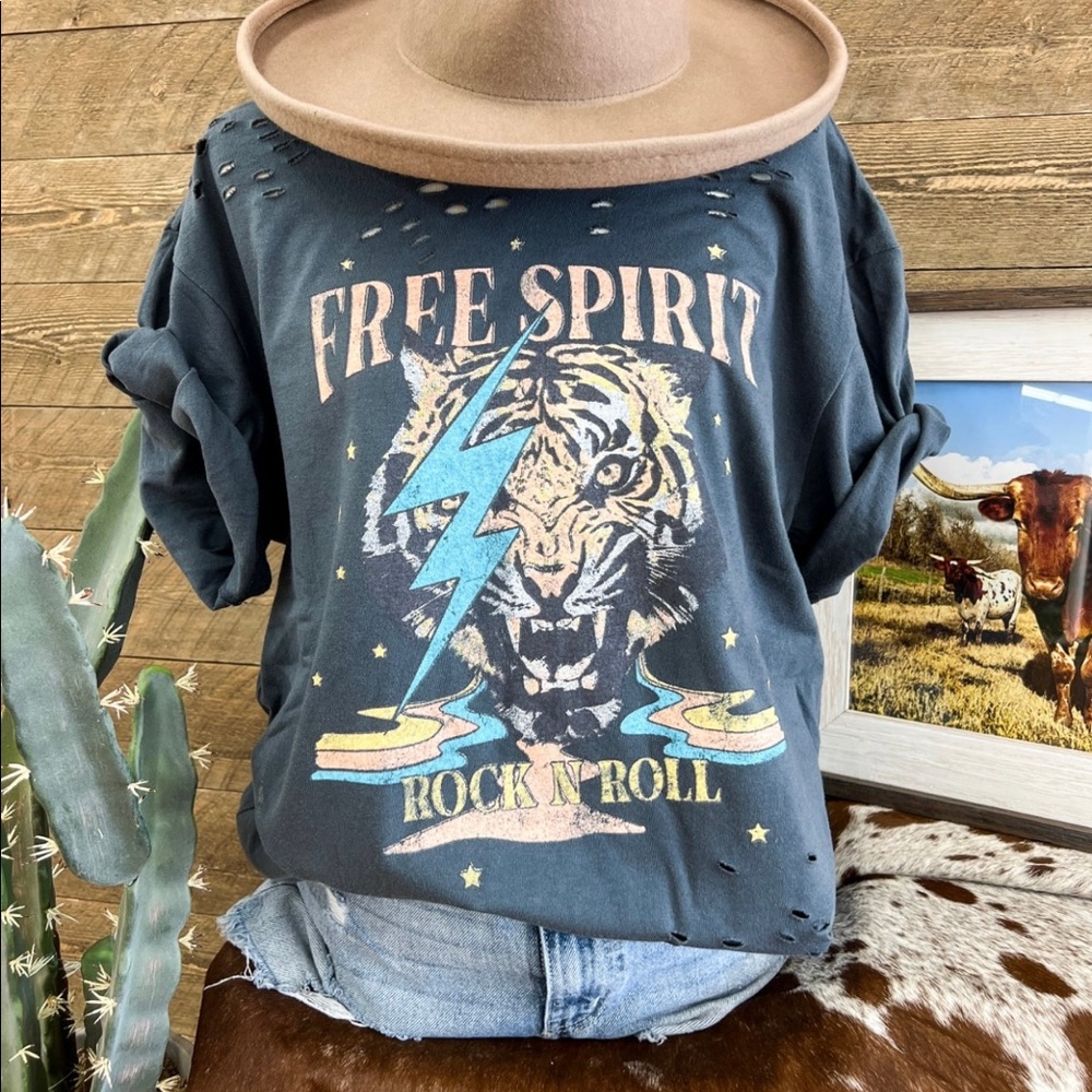 Rock N Roll Distressed Graphic Tee